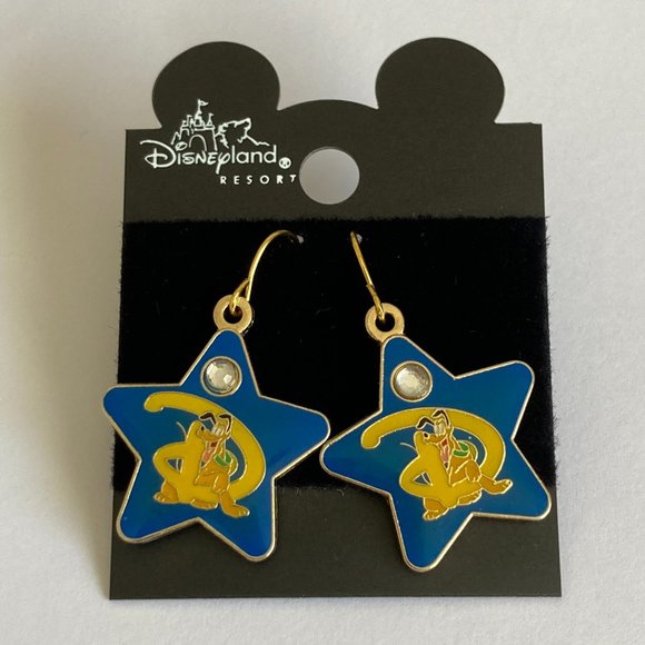 Vintage Disney Pluto Earrings Fab 5 Dog Disneyana Signed Charm Gold Plated - Picture 4 of 9